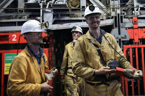 Siatkarze JSW Jastrzębskiego Węgla 900 metrów pod ziemią!